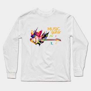 music guitar in T-Shirt Pop Art Long Sleeve T-Shirt